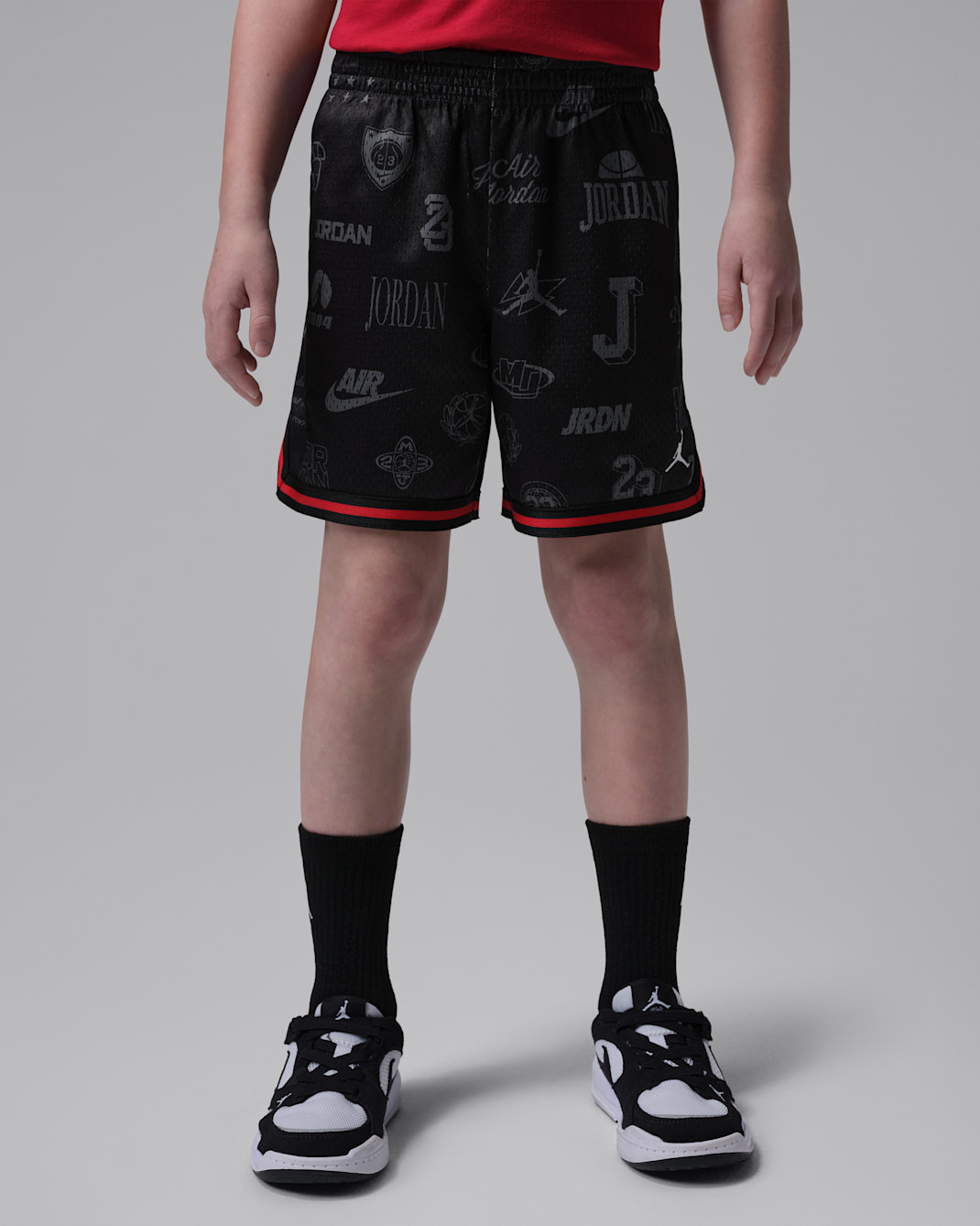 ジョーダン リトルキッズ プリント メッシュ テーピング ショートパンツ - ブラック