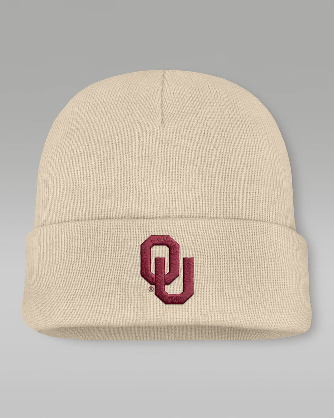 Oklahoma Natural Utility Men's Jordan Brand College Cuffed Beanie - Natural