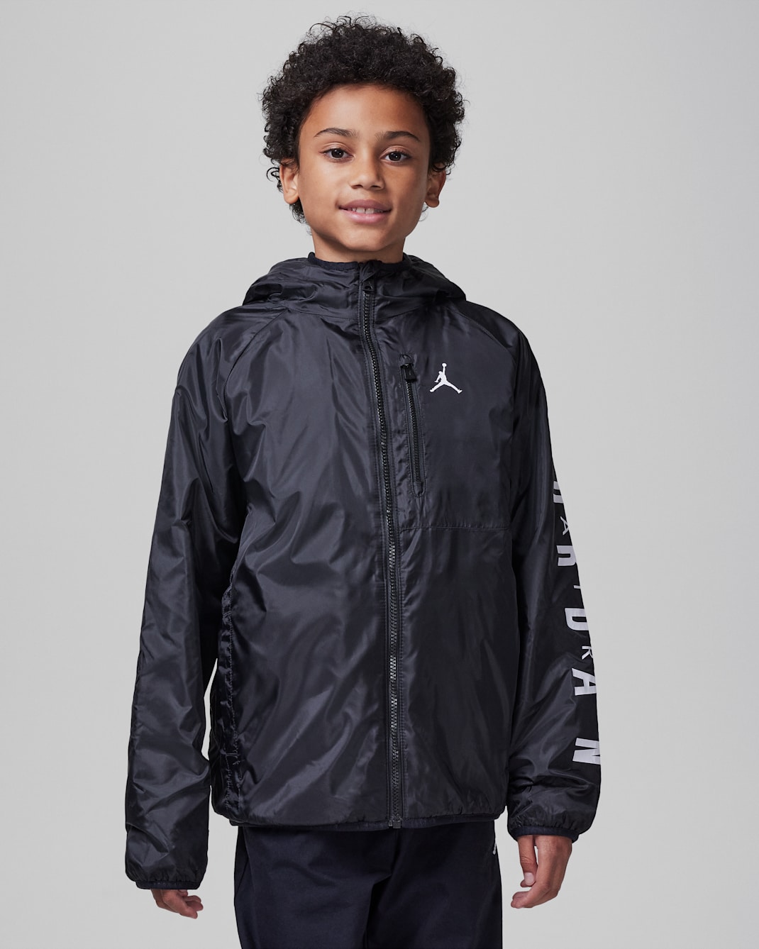 Jordan Big Kids' Lightweight Fleece-Lined Jacket - Black