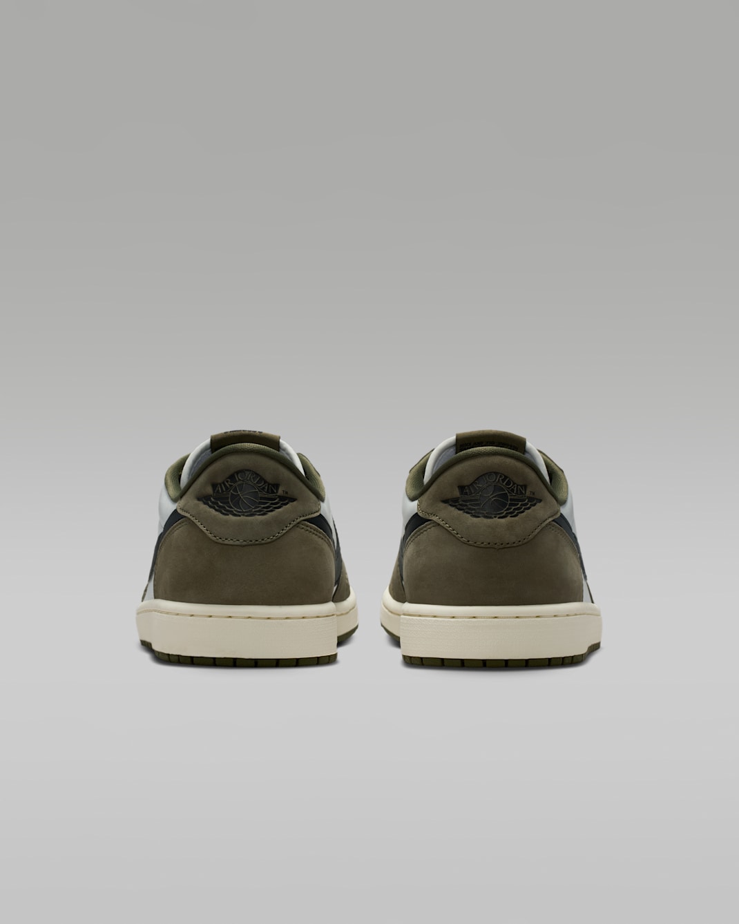 Air Jordan 1 Low OG Medium Olive tongue and Nike Air label detail