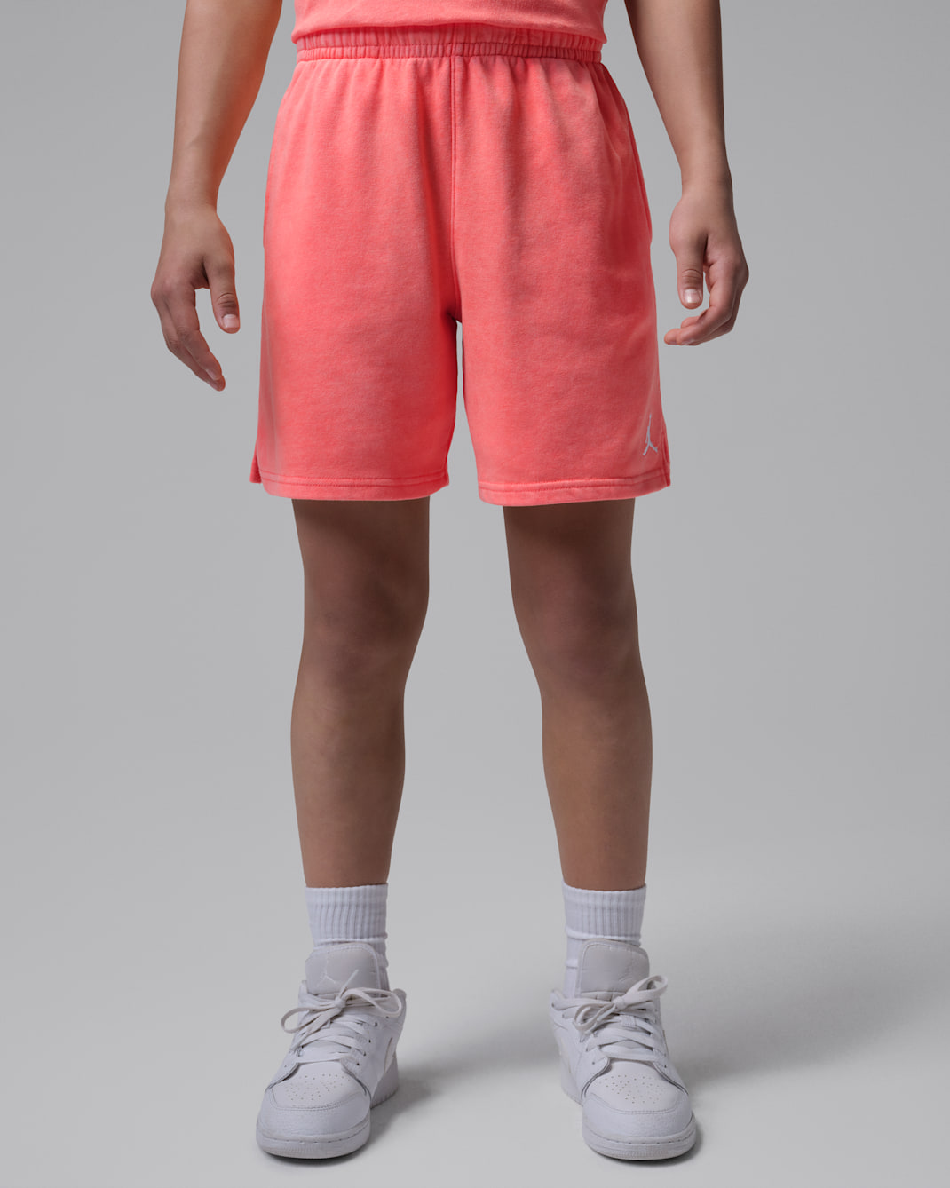 Jordan Big Kids' Brooklyn Washed French Terry Shorts - Bright Mango