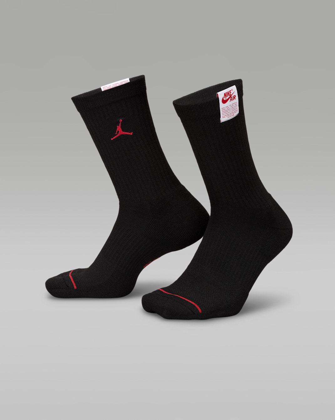 Jordan Everyday Crew Socks (1 Pair) - Black/Varsity Red