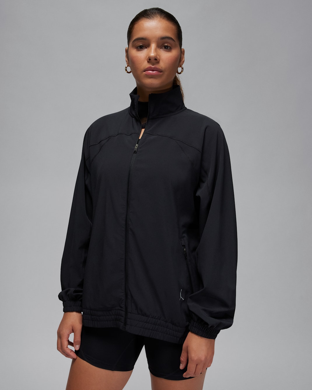 Vævet Jordan Sport Dri-FIT-jakke til kvinder - sort/Off Noir