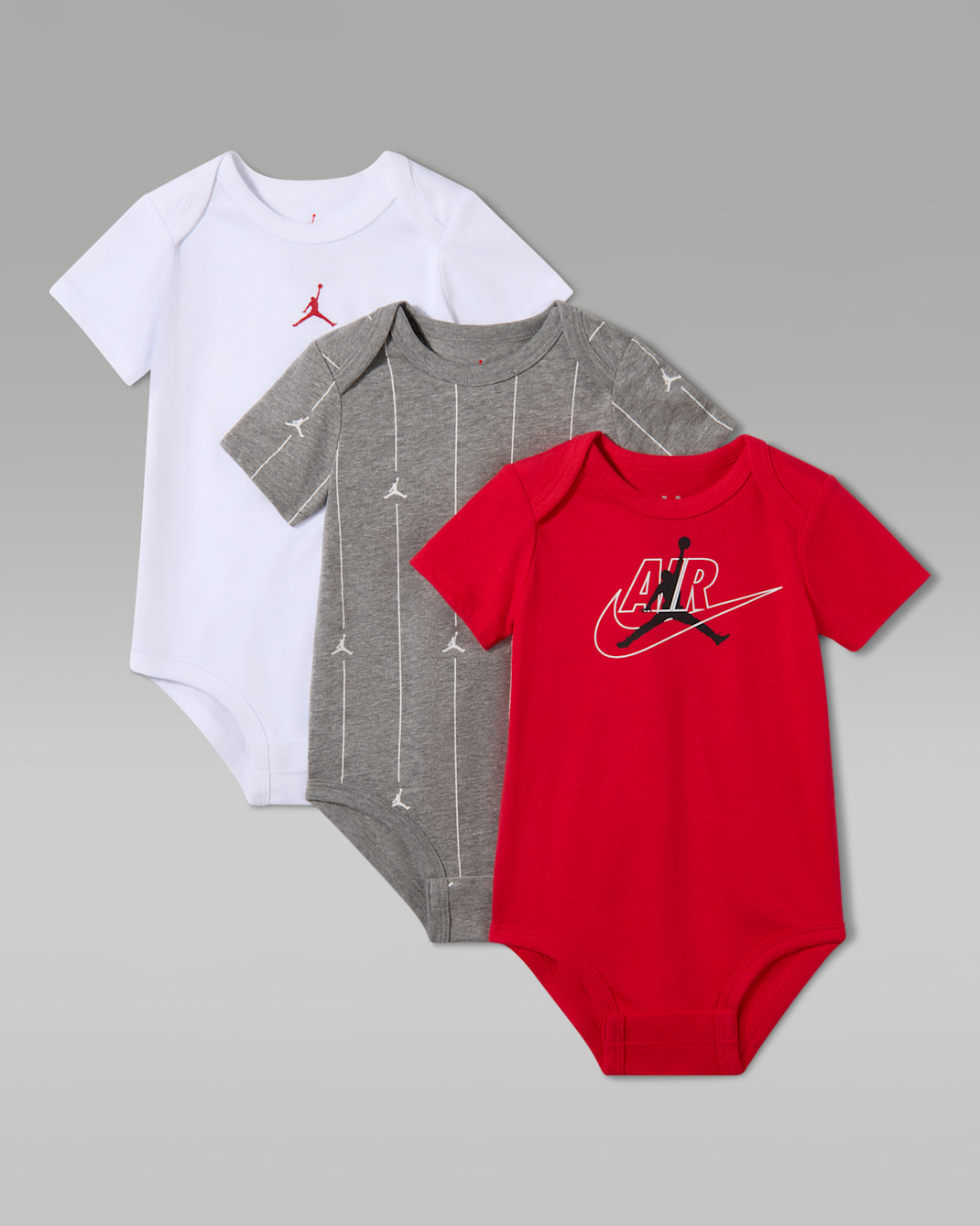 ジョーダン ベビー (0〜9ヶ月) Jumpman Air ボディスーツ (3枚) - ユニバーシティレッド