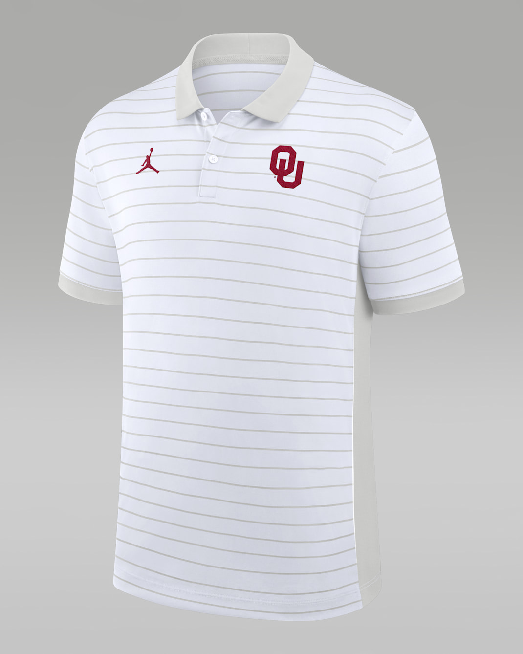 Oklahoma Sideline Victory Stripe Men's Jordan Brand Dri-FIT College Polo - White