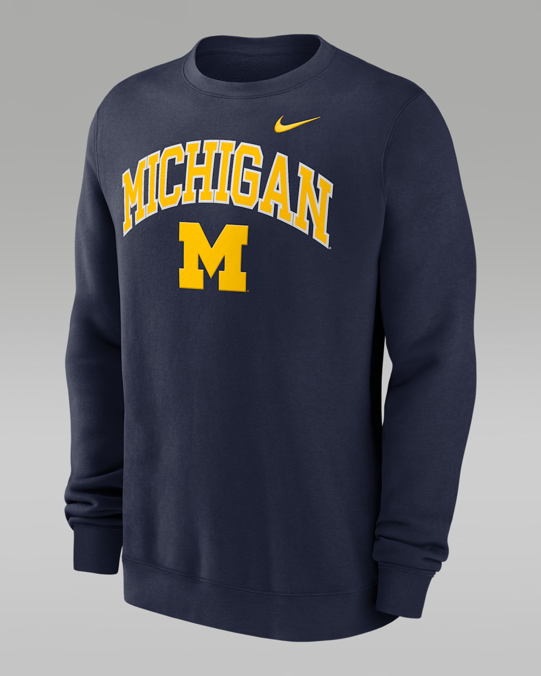 Michigan Arch Men's Nike College Pullover Crew - Navy