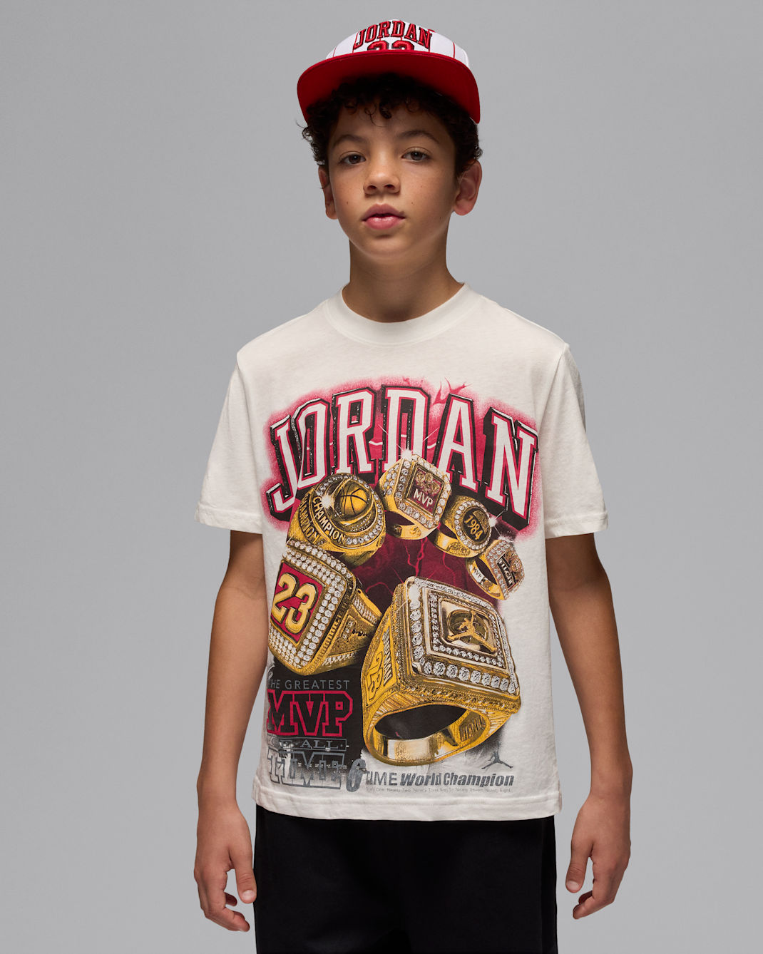 Playera 6 Rings para niños talla grande Jordan - Sombrío apagado