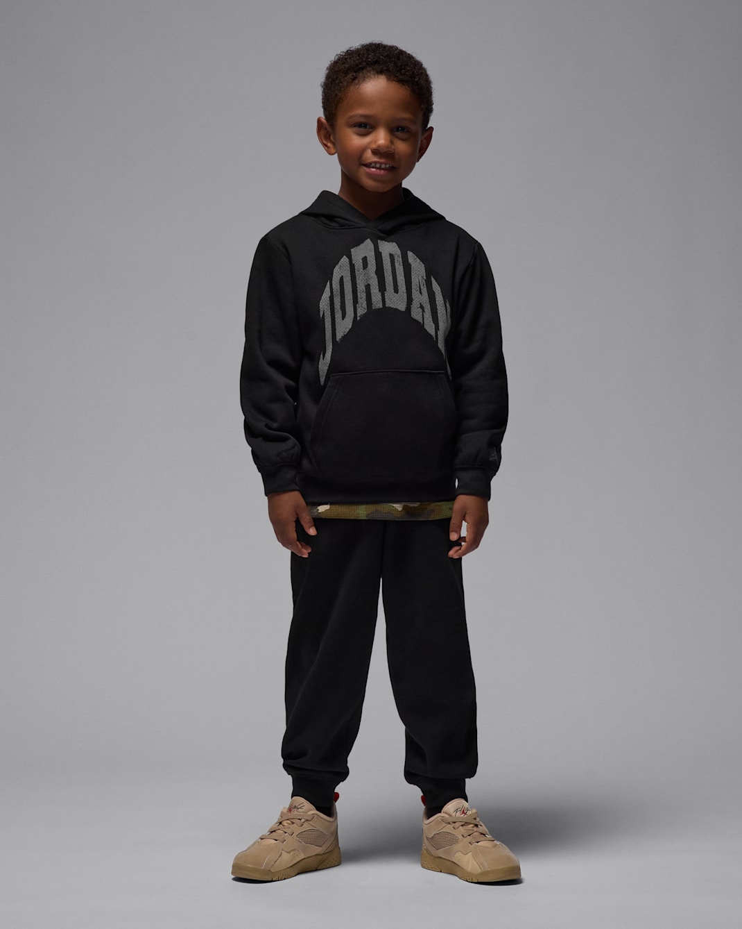 Jordan MVP belebújós, kapucnis polárpulóverekből álló kétrészes szett kisgyerekeknek - Fekete