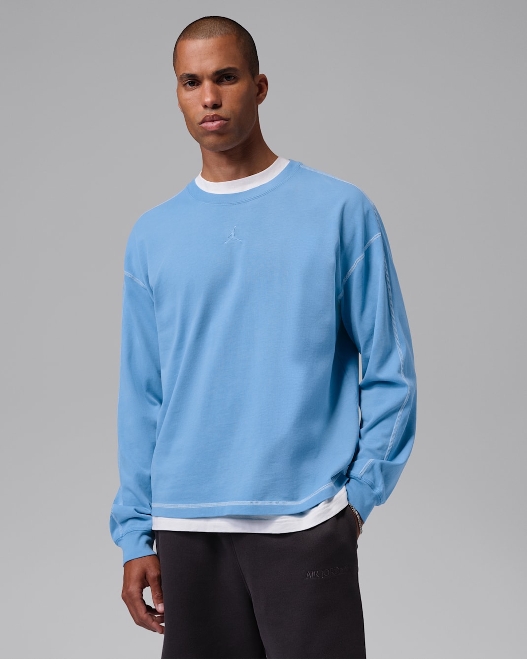 Jordan Flight Men's Heavyweight Long-Sleeve Top - Blue Beyond/Sail/Blue Beyond