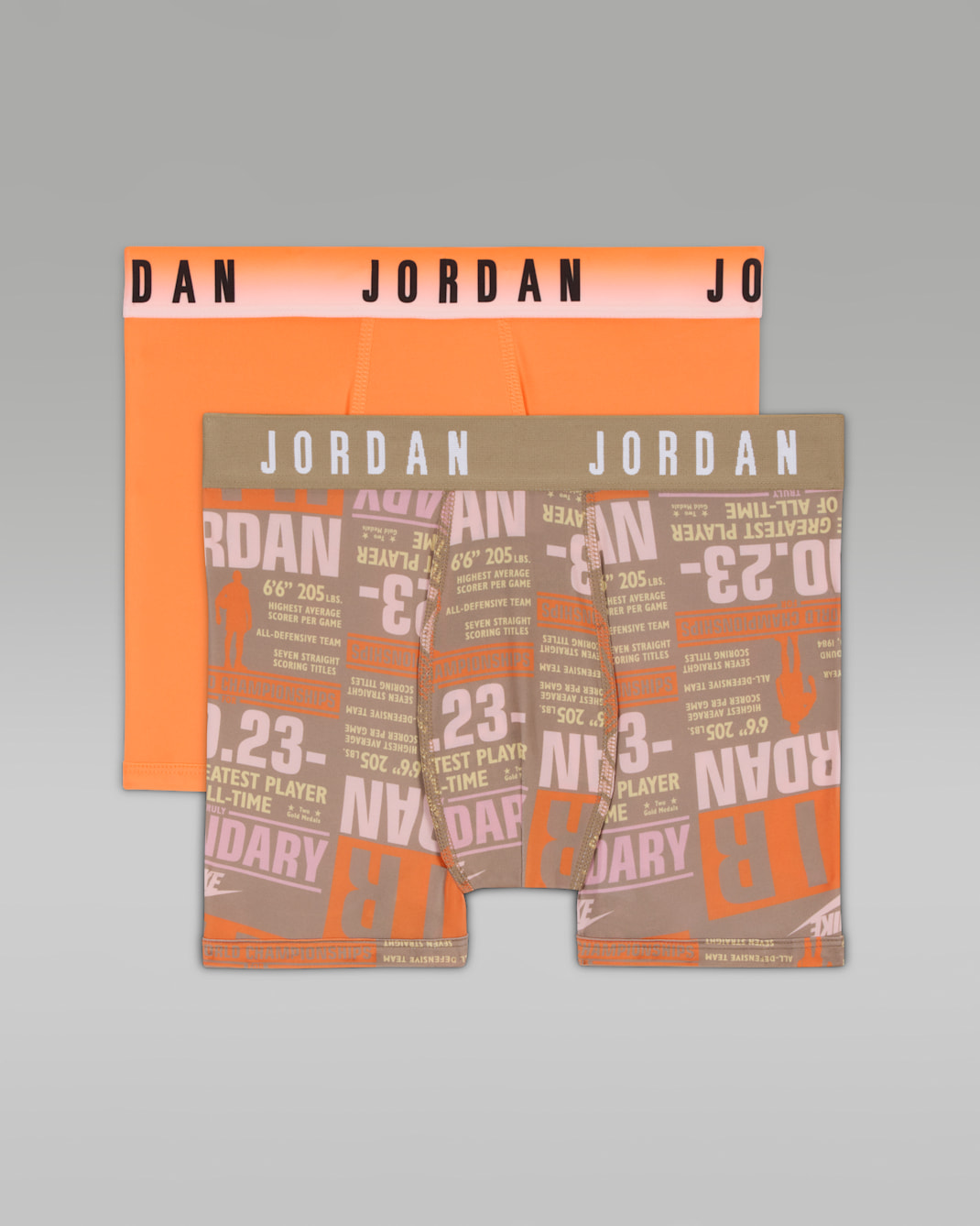 Ropa interior estampada Dri-FIT para niños talla grande (paquete de 2) Jordan - Caqui