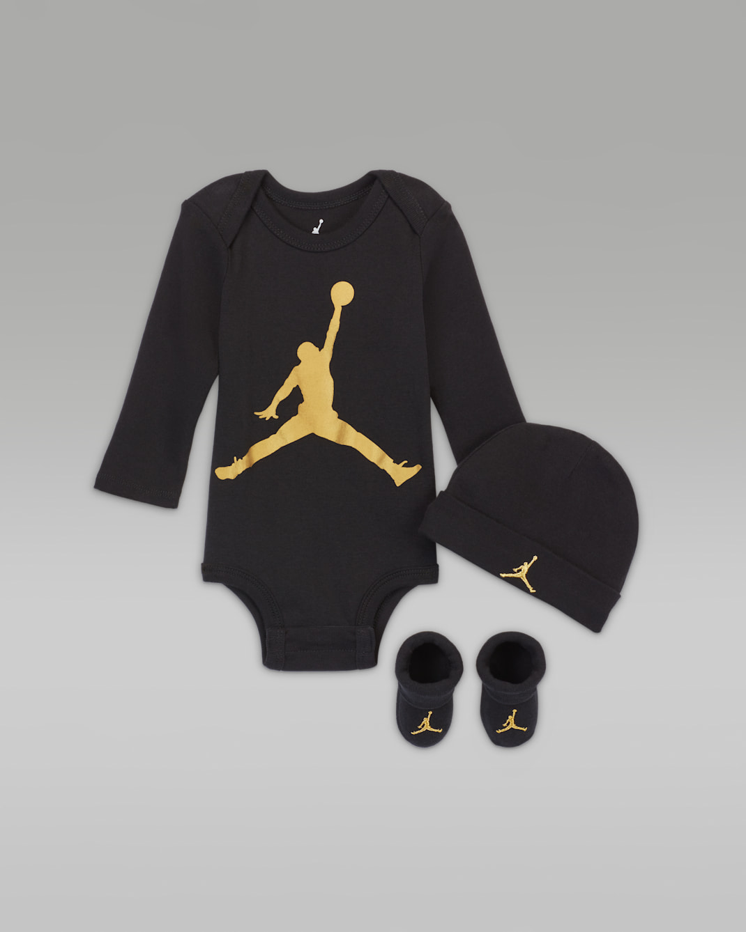 Ensemble trois pièces Jordan pour bébé (0 - 12 mois) - Noir/Gold