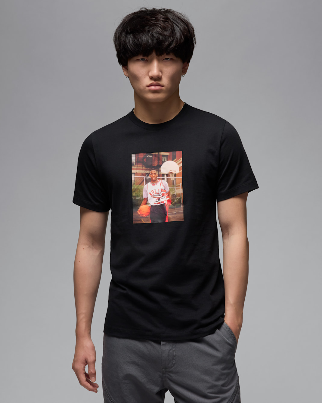 เสื้อยืดผู้ชาย Photo Jordan Brand - ดำ/ขาว