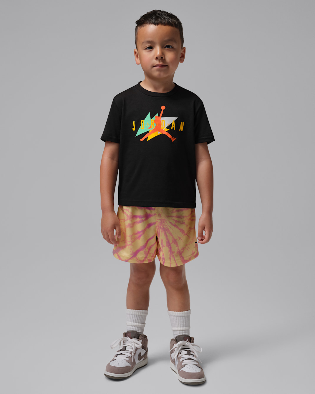 Jordan Toddler 2-Piece Festival Tie Dye Shorts Set - Lemon Wash