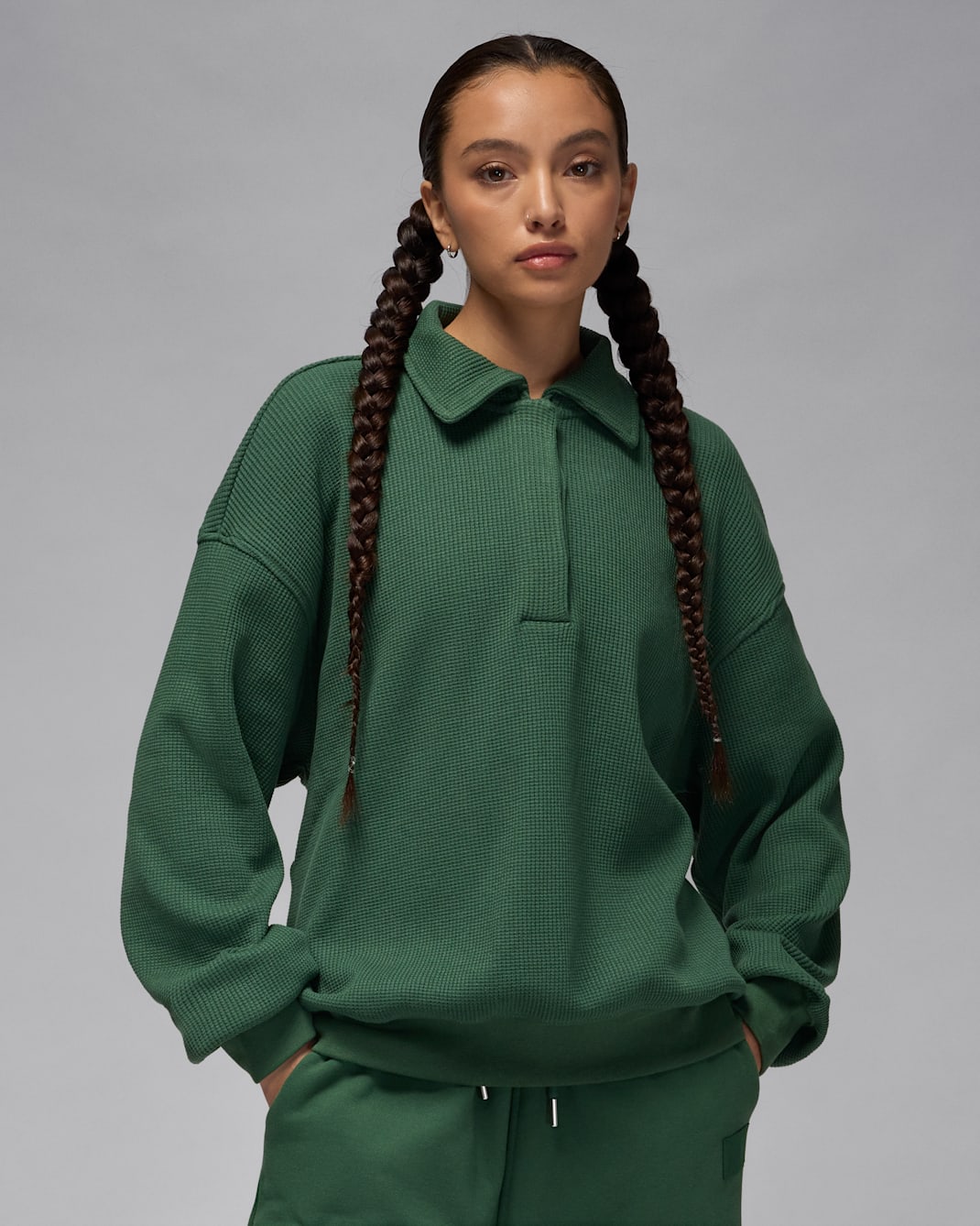 Jordan Flight Women's Long-Sleeve Waffle Top - Fir