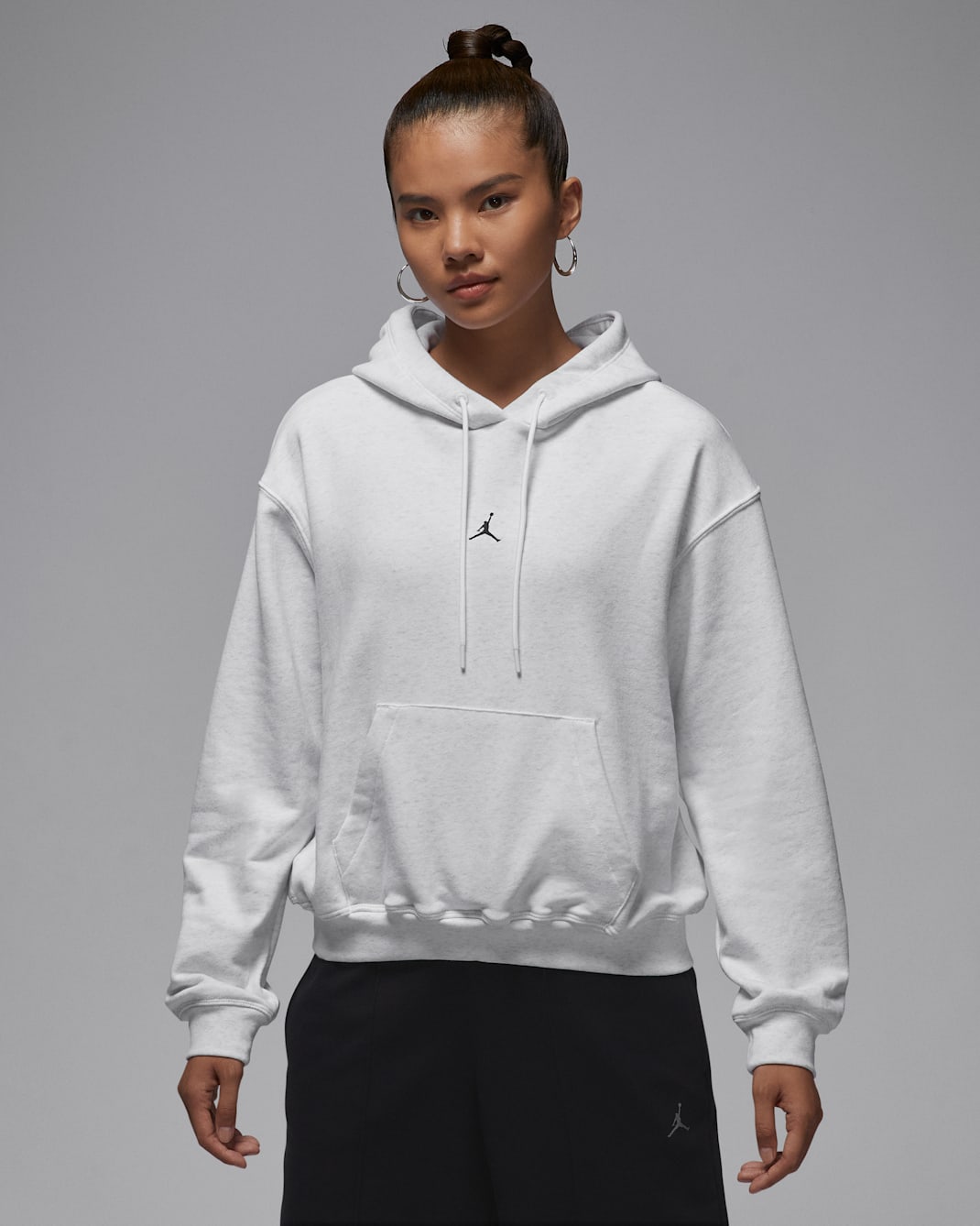 ジョーダン スポーツ クロスオーバー ウィメンズ Dri-FIT フリース パーカー - バーチヘザー/ブラック