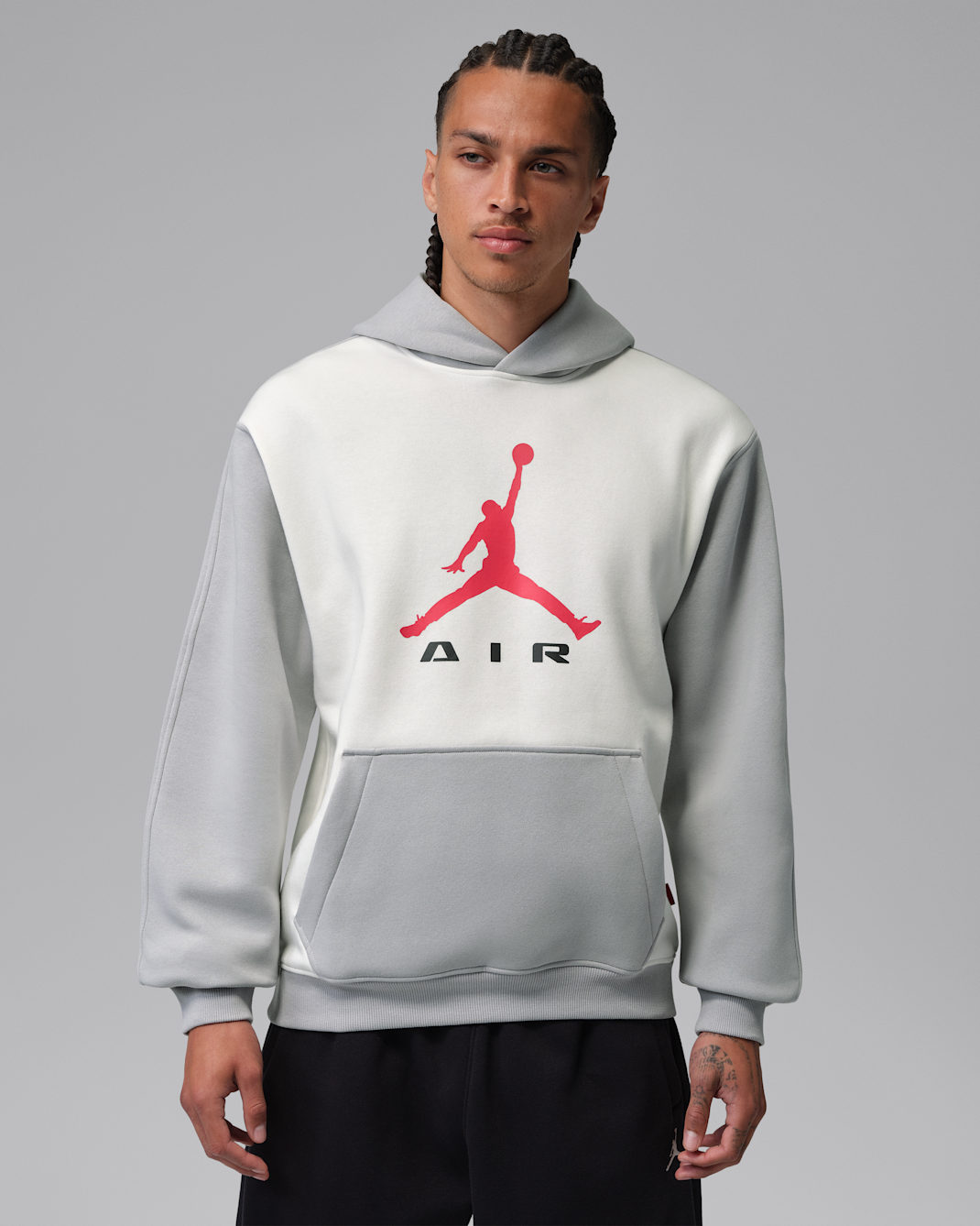 Sweat à capuche Jordan Brooklyn pour homme - Sail/Light Smoke Grey/University Red