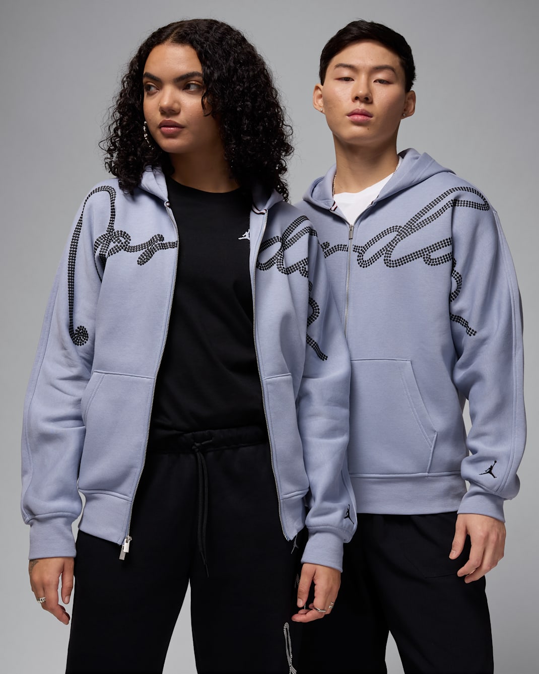 Jordan MVP Men's Full-Zip Fleece Hoodie - Indigo Haze/Black/Black