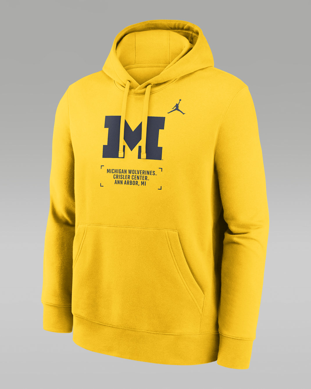 Sudadera con gorro sin cierre universitaria Nike para hombre Michigan Club Basketball 2-Hit - Amarillo maíz