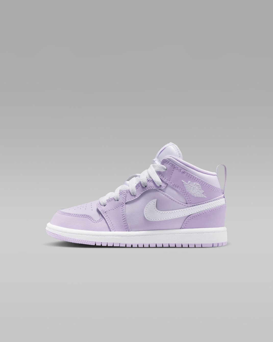 Jordan 1 Mid Little Kids' Shoes - Violet Mist/Barely Grape/White