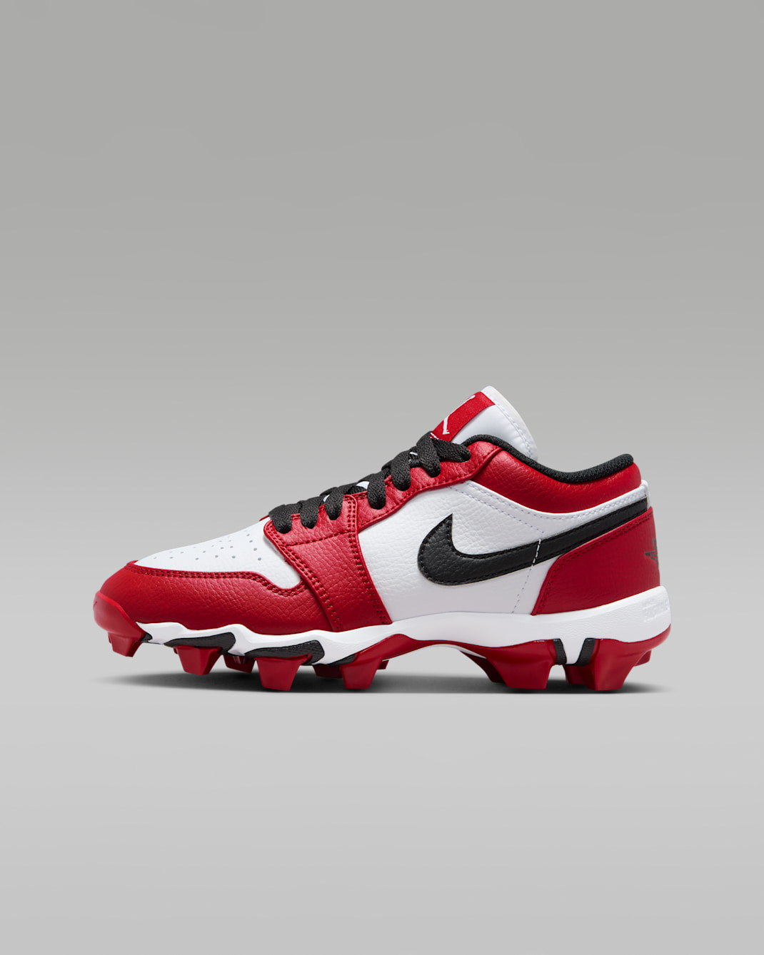 Jordan 1 Low Little/Big Kids' Cleats - White/Gym Red/Black