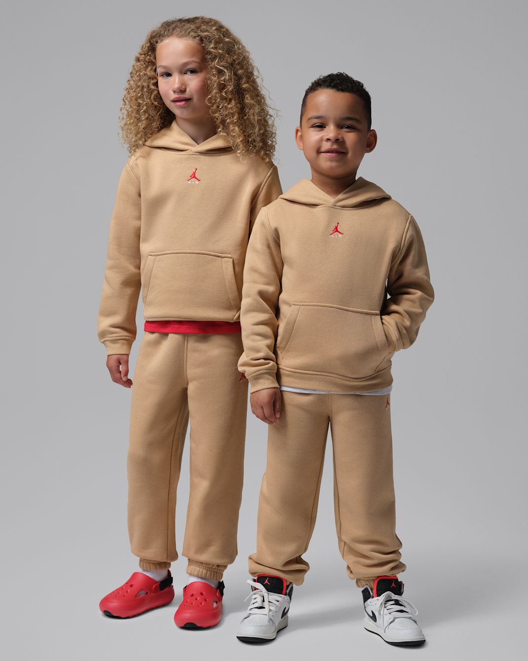 Jordan Brooklyn Fleece Younger Kids' 2-Piece Pullover Hoodie Set - Hemp