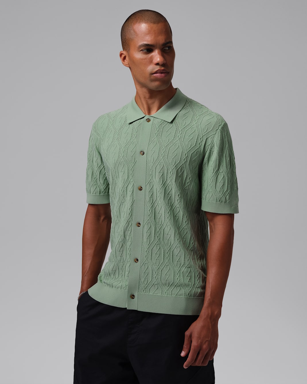 Jordan Sport Men's Golf Button-Down - Jade Smoke