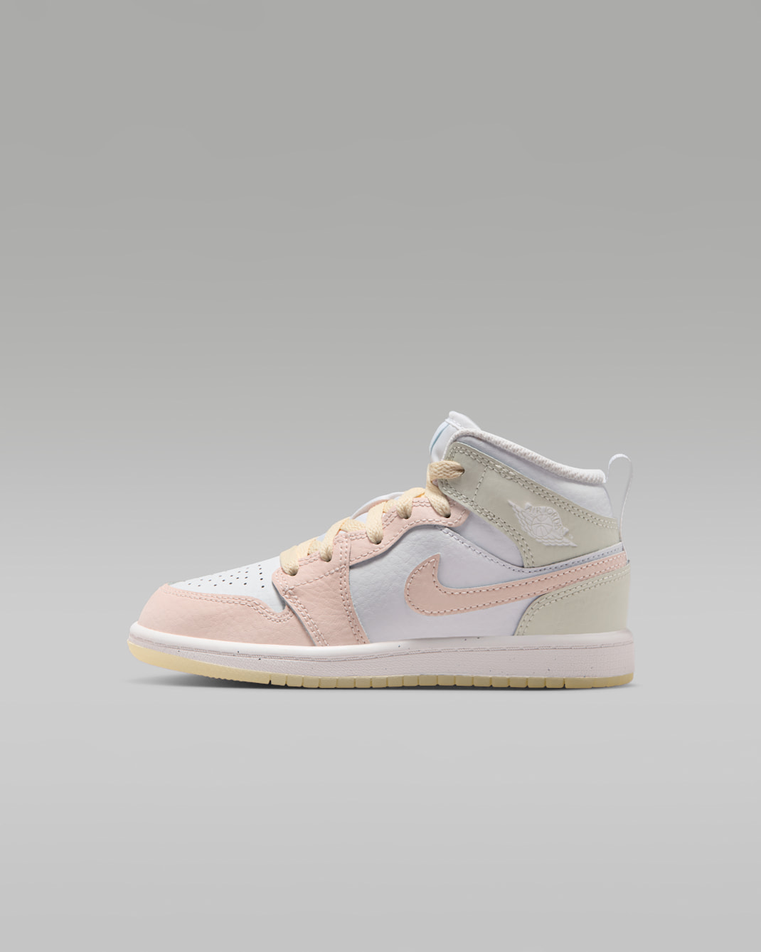 Tenis para niños de preescolar Jordan 1 Mid SE - Vela/Mar de cristal/Azul glacial/Guayaba hielo