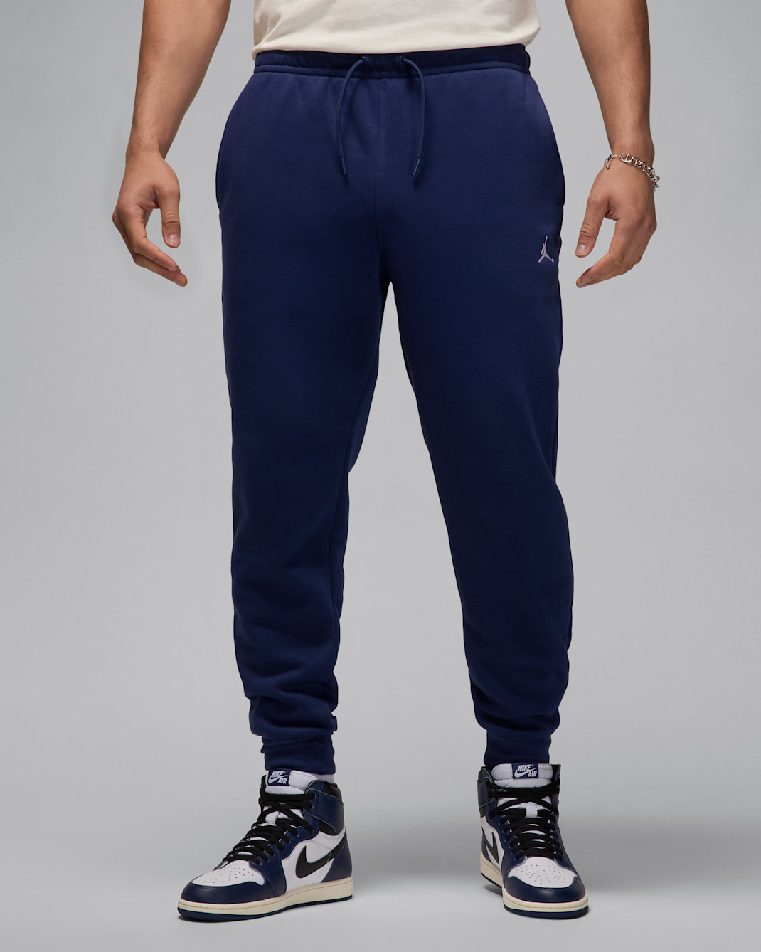 Jordan Brooklyn Fleece Men's Pants - Midnight Navy/White