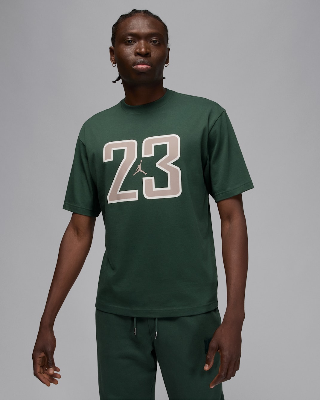 Jordan Brooklyn Men's T-Shirt - Midnight Green/Fossil Stone/Fossil Stone