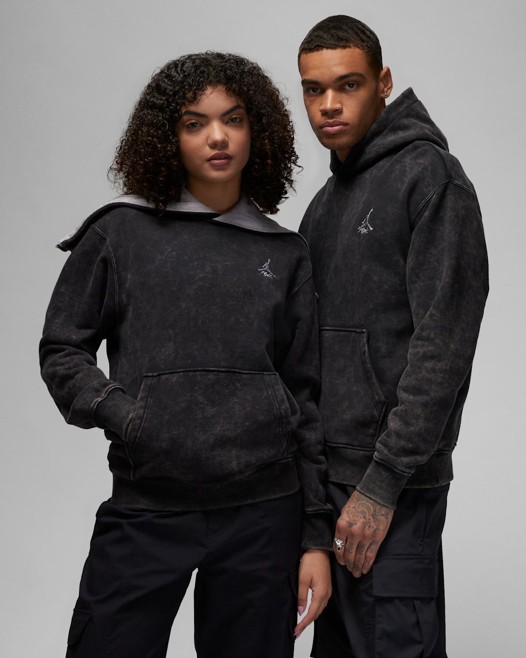 เสื้อฟลีซผู้ชายแบบสวม Jordan Flight Heritage - ดำ/Cement Grey/Cement Grey