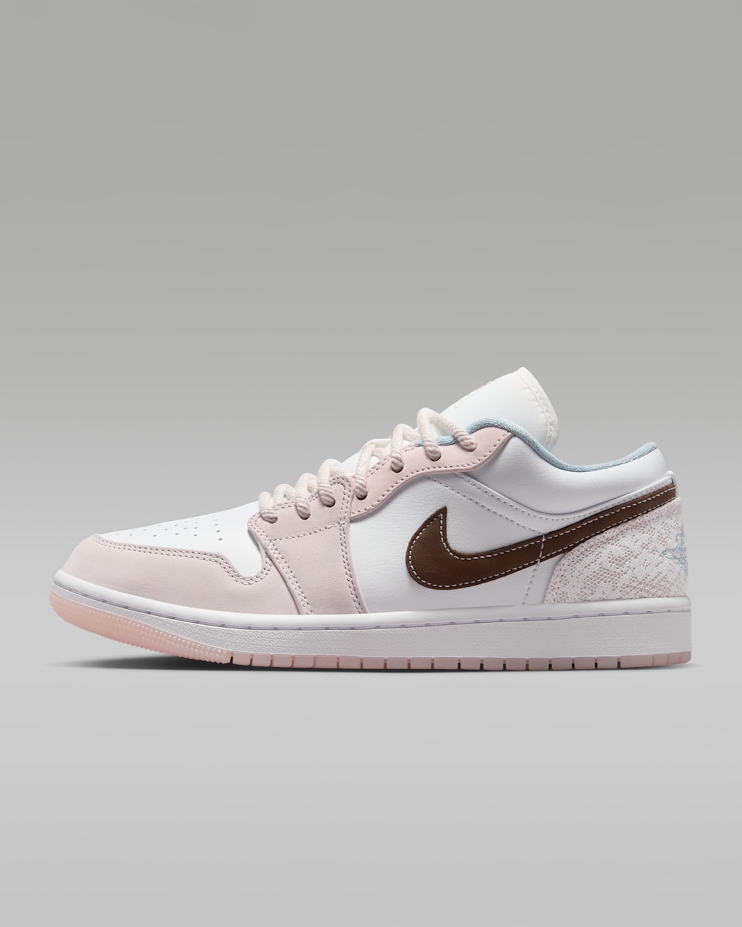 Air Jordan 1 Low Women's Shoes - White/White/Light Soft Pink/Ironstone