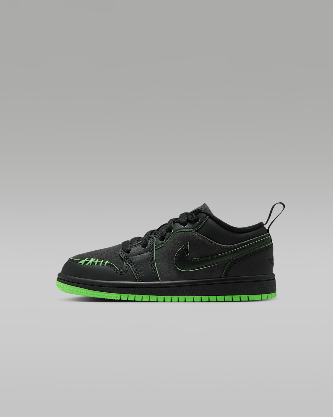 Jordan 1 Low SE Little Kids' Shoes - Black/Scream Green/Dark Smoke Grey/Black