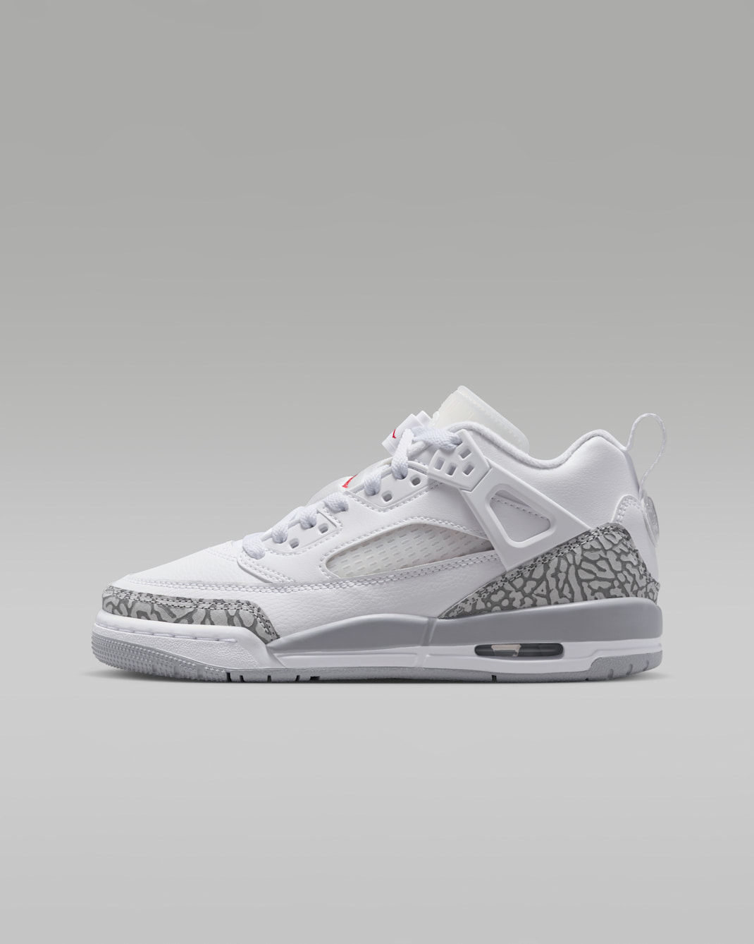 Jordan Spizike Low Older Kids' Shoes - White/Varsity Red/Cool Grey/Wolf Grey