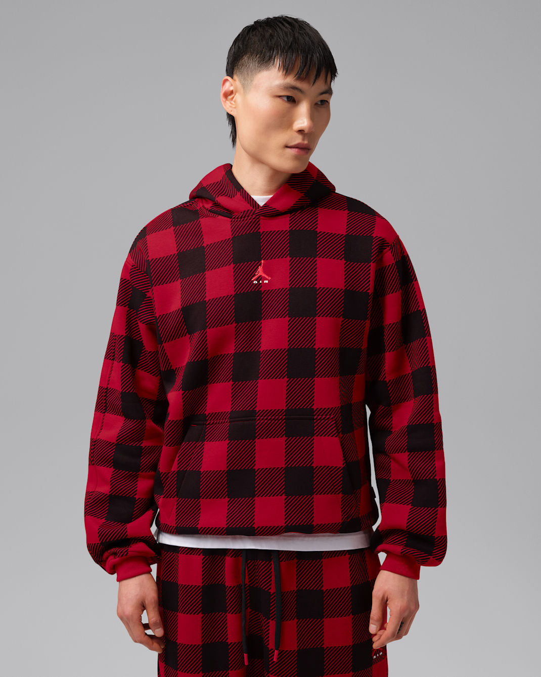 Jordan Brooklyn Men's Brushed Fleece Pullover Hoodie - Gym Red/Sail