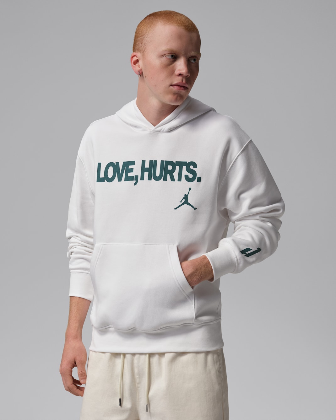 Sudadera con gorro de tejido Fleece para hombre Jalen Hurts - Blanco