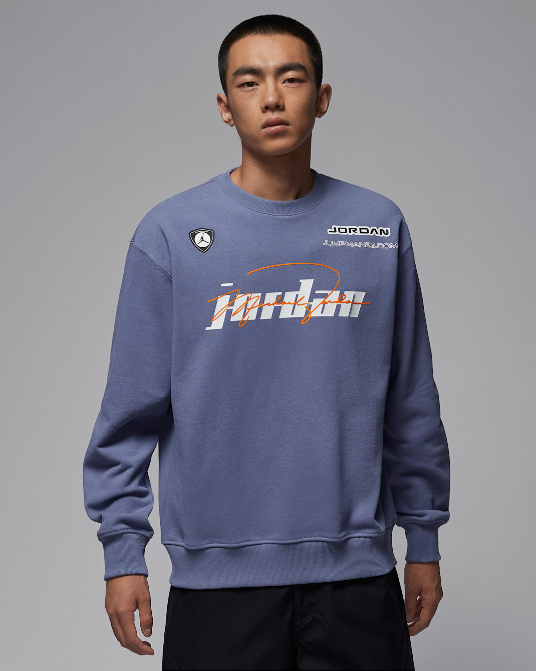 ジョーダン メンズ フリース クルーネック トレーナー - ワールドインディゴ