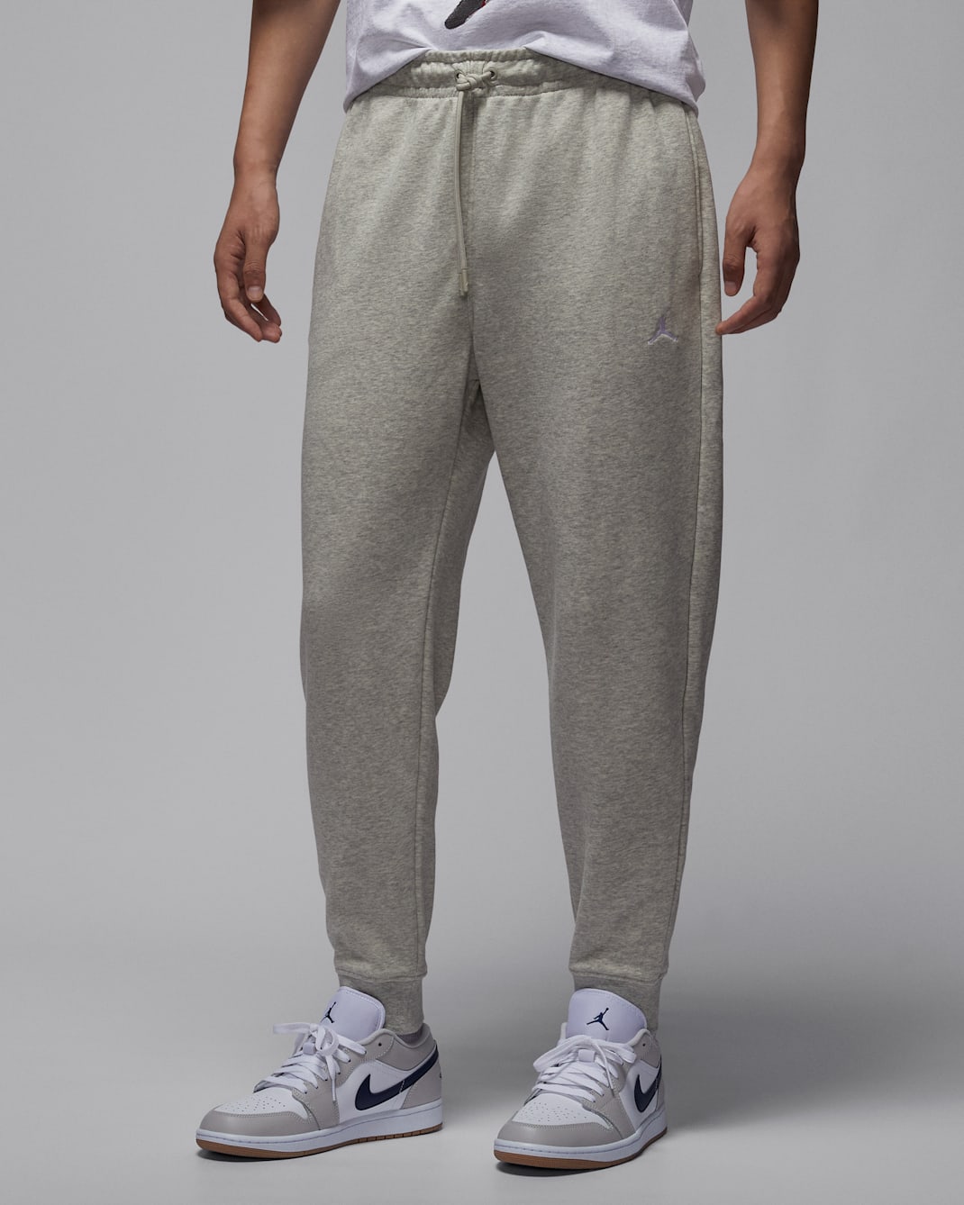 กางเกงขายาวผู้ชาย Jordan Brooklyn Fleece - Grey Heather/ขาว