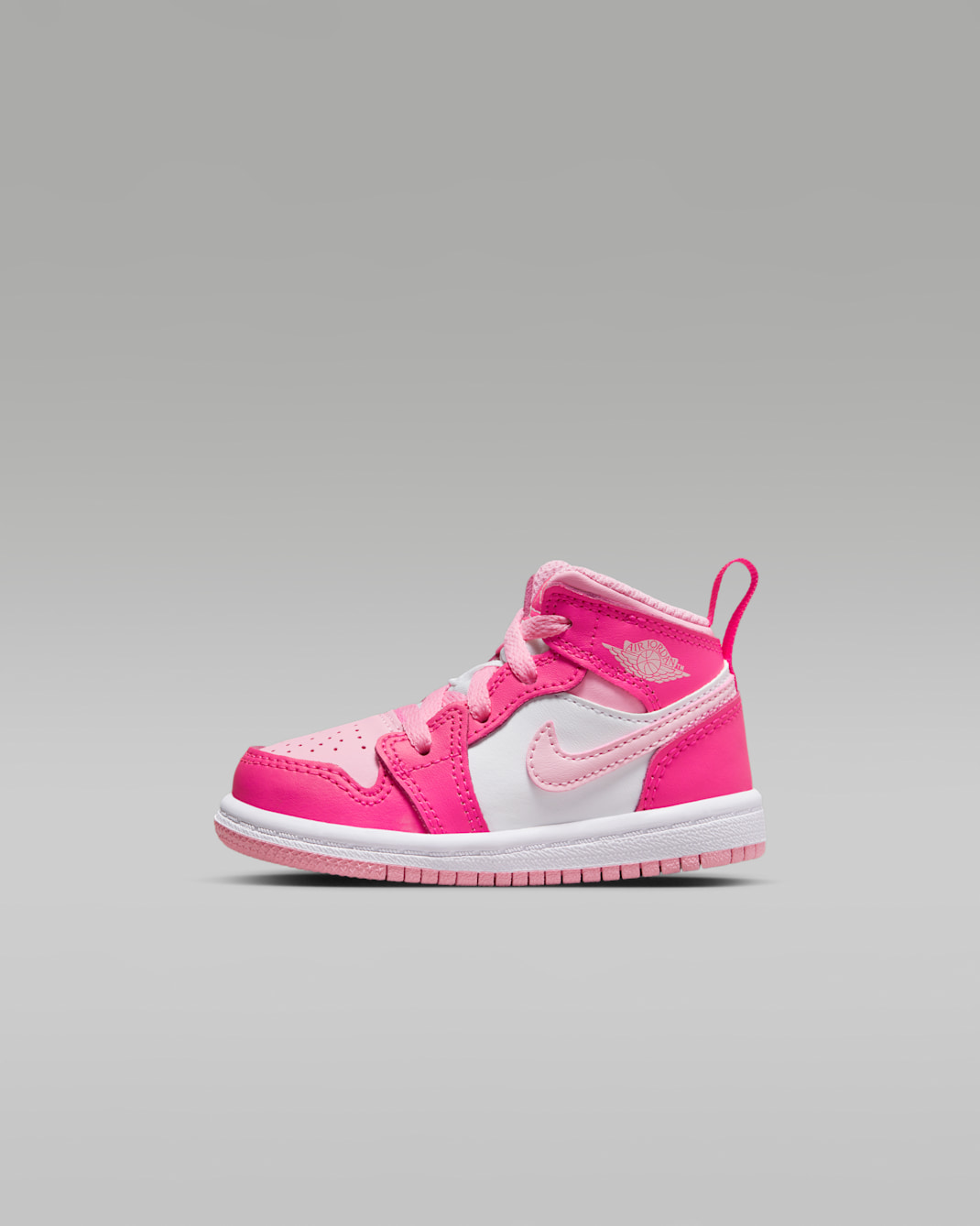 Jordan 1 Mid Baby/Toddler Shoes - White/Fierce Pink/Medium Soft Pink