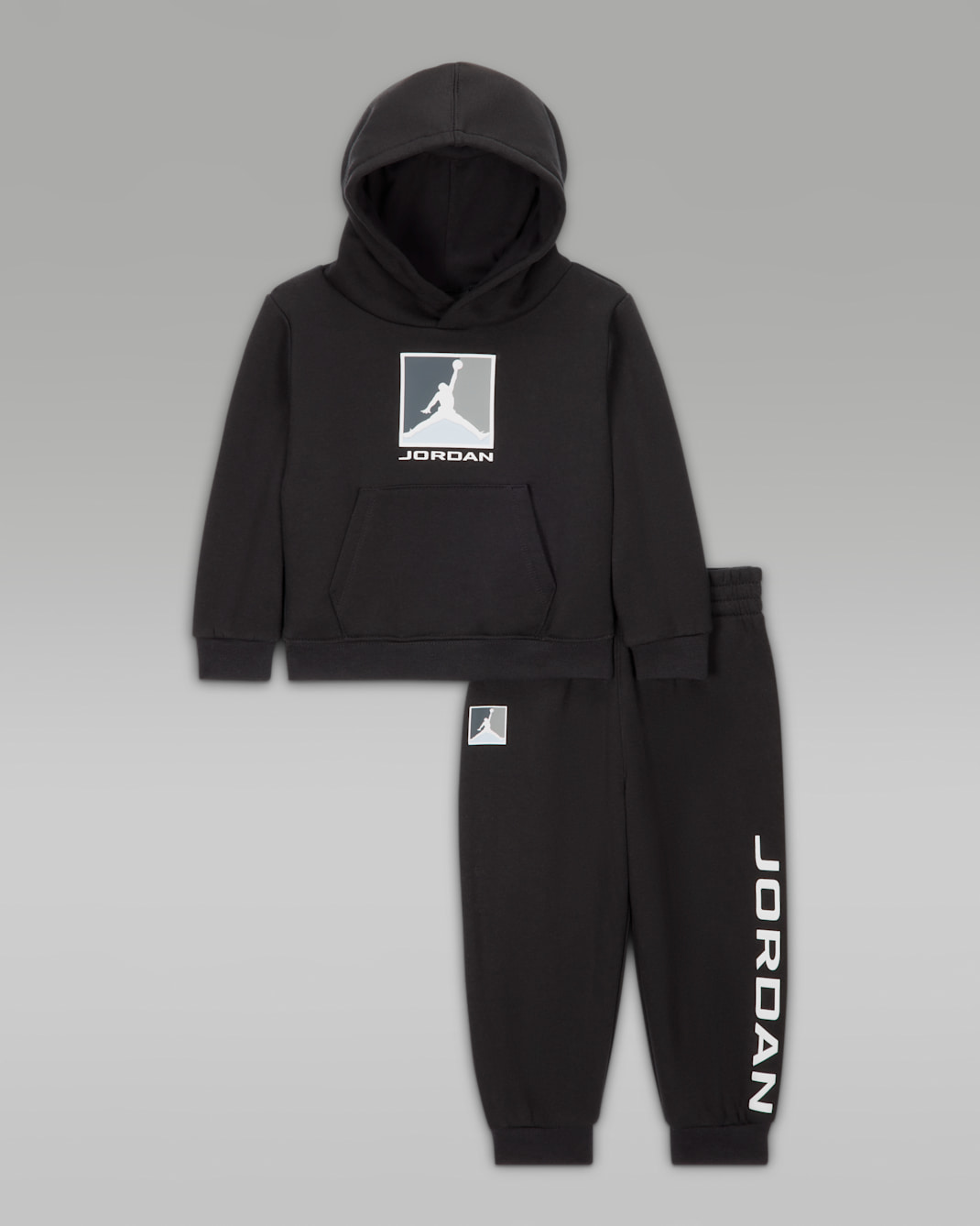 Jordan Essentials Conjunto de dos piezas con sudadera con capucha de tejido Fleece Baseline - Bebé (12-24 M) - Negro
