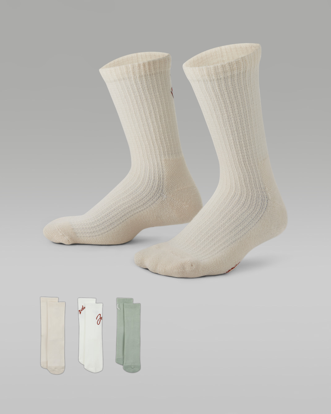 Jordan Big Kids' Shorty Crew Socks (3 Pairs) - Sail