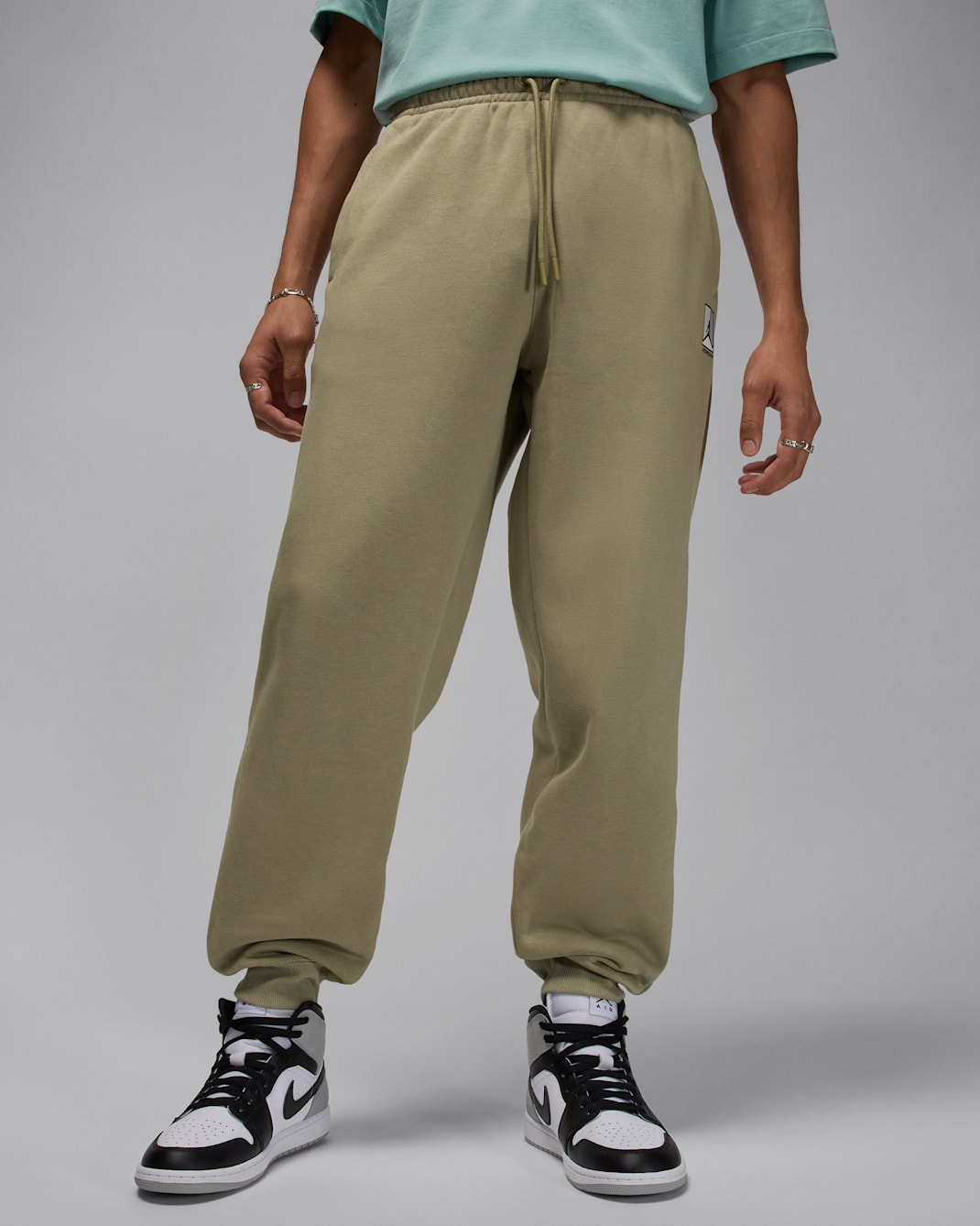 Jordan Brooklyn Fleece Herrenhose - Medium Khaki/Schwarz