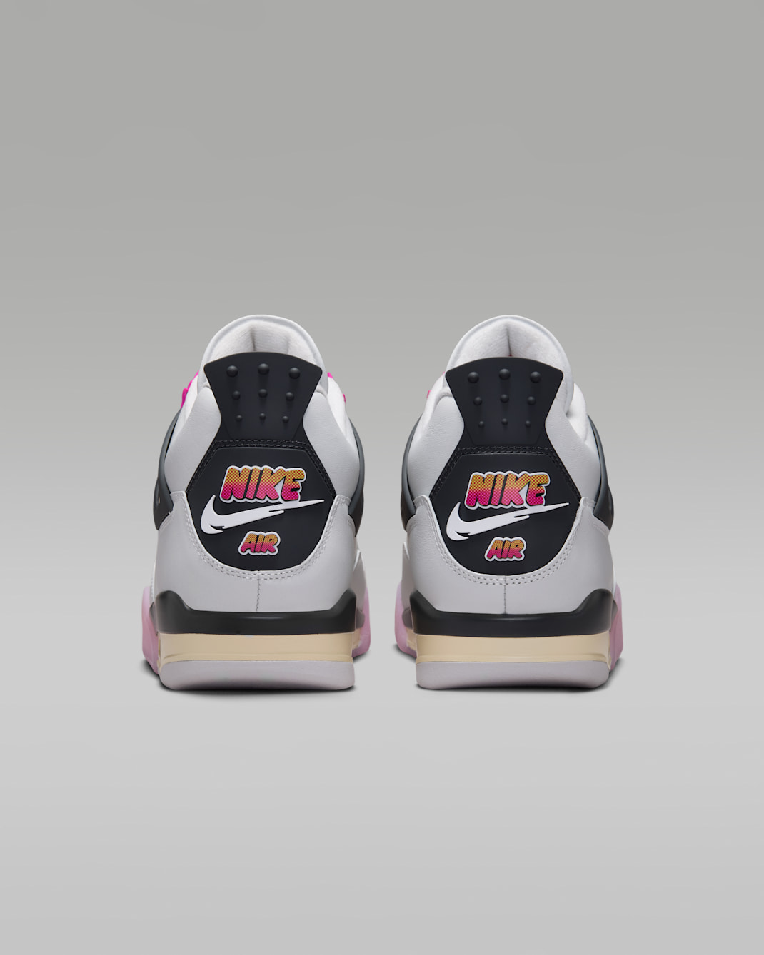 Air Jordan 4 Retro Comic heel detail showing dotted comic-print Nike Air branding with gradient fill