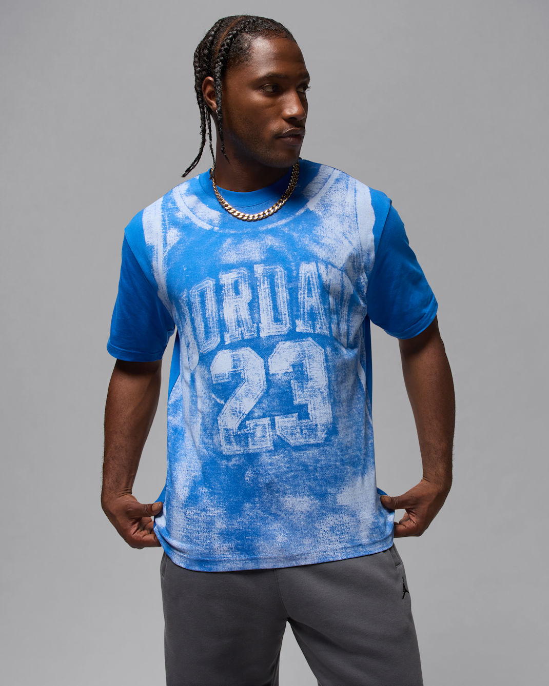 T-shirt à motif universitaire Jordan Brooklyn pour homme - Sport Blue/Sail