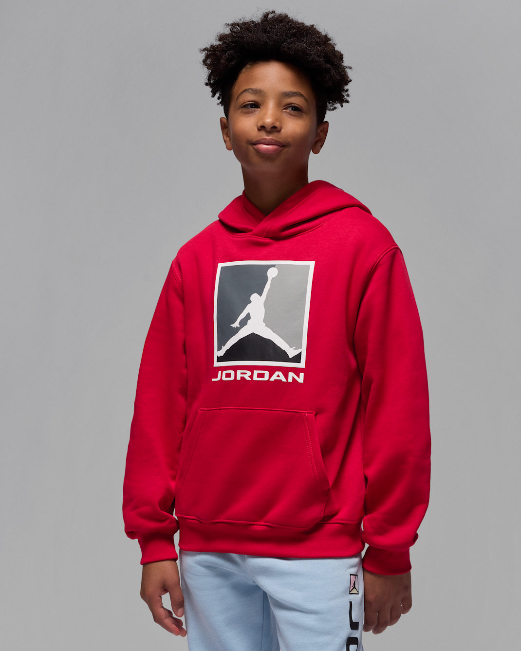 Sudadera con gorro sin cierre de tejido Fleece Baseline para niños talla grande Jordan Essentials - Rojo