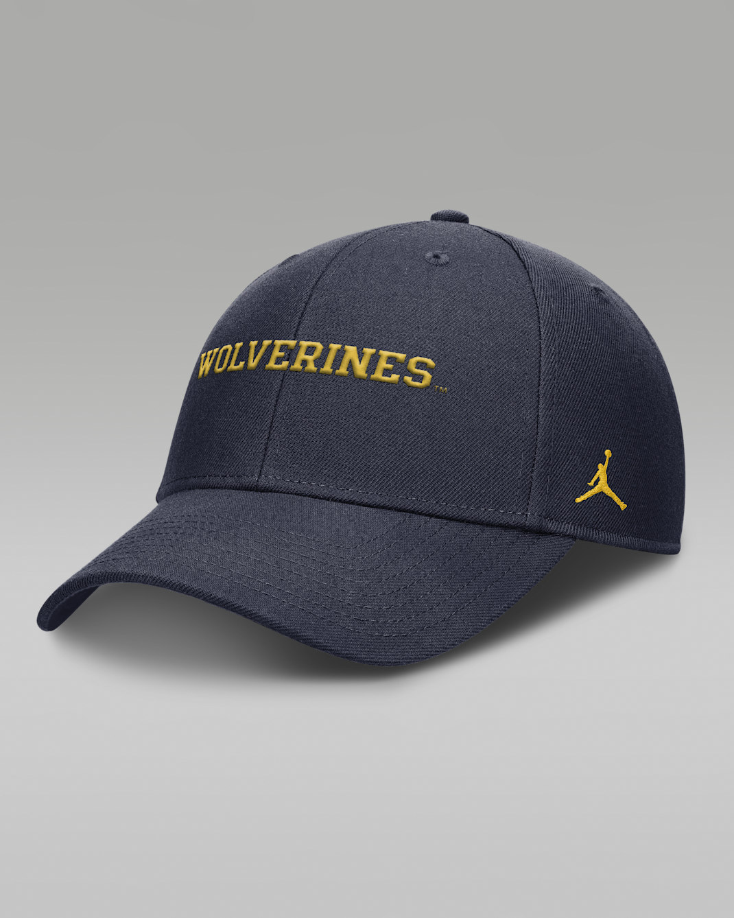 Michigan On-Field Rise Gameday Men's Jordan Brand Dri-FIT College Trucker Adjustable Hat - Navy