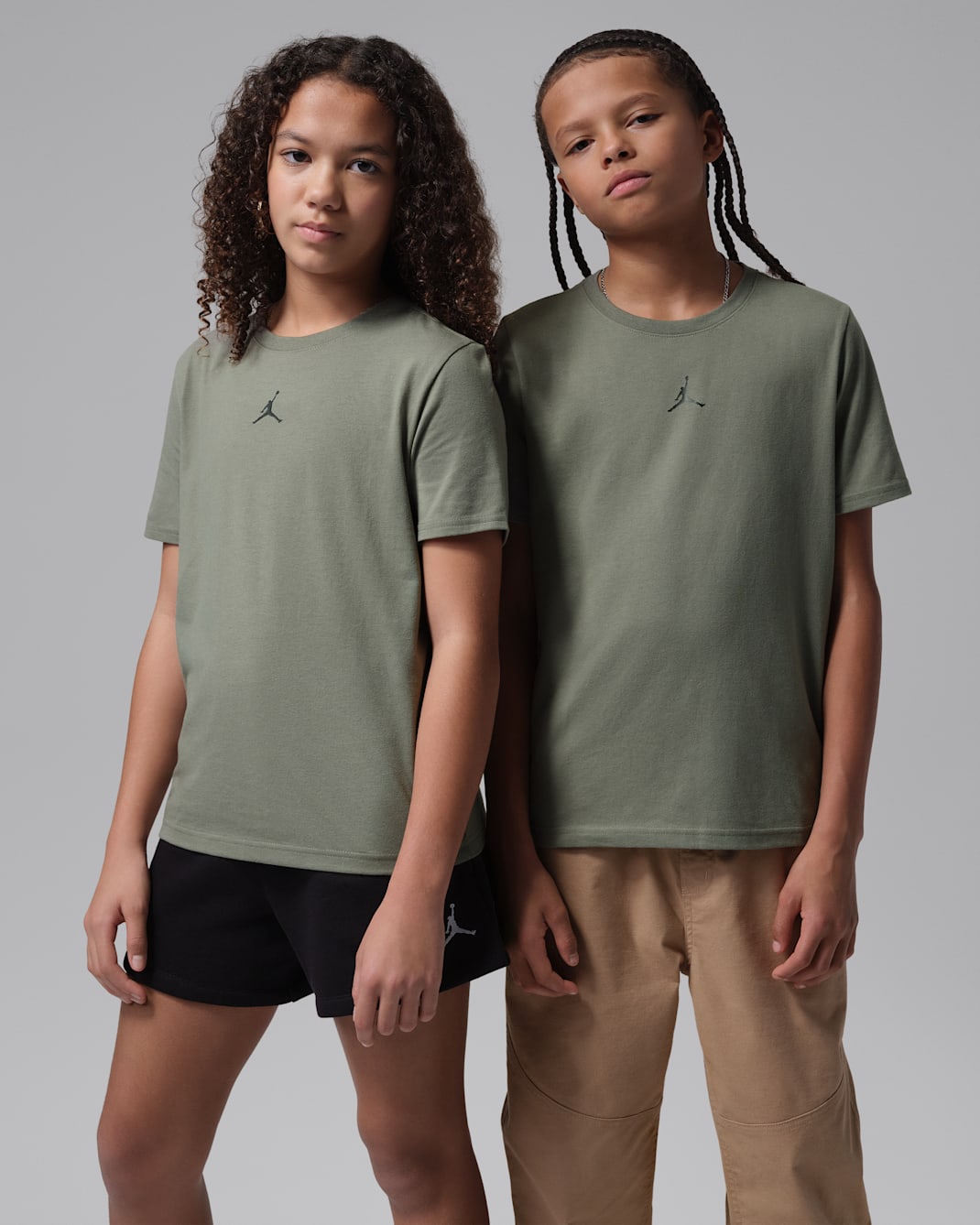 Jordan Dri-FIT Sport Big Kids' Core T-Shirt - Vintage Lichen