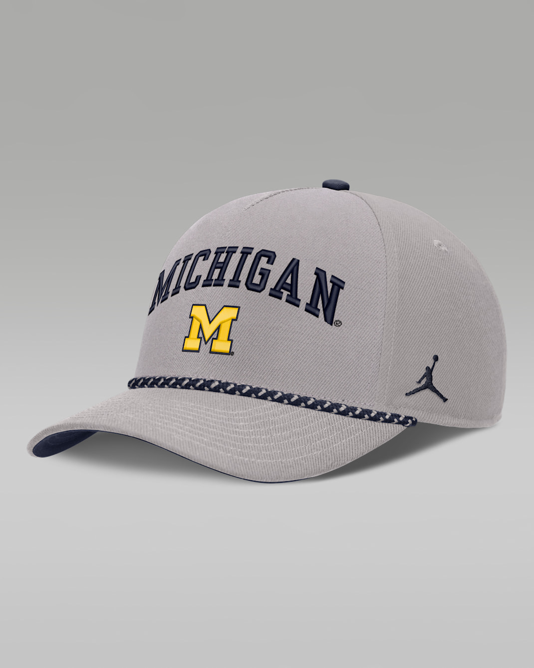 Michigan Primetime Rise Rope Men's Jordan Brand College Adjustable Hat - Grey