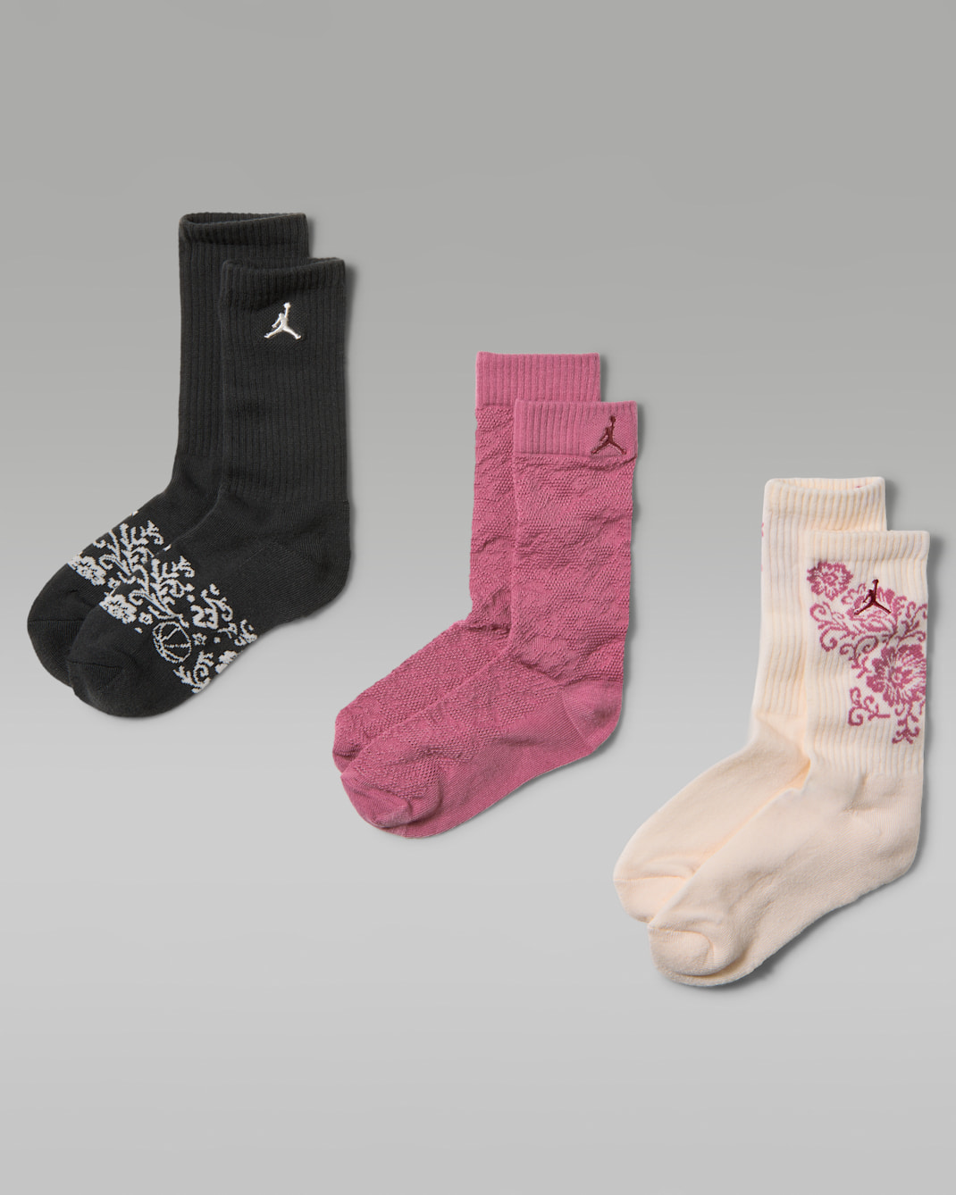 Calcetas de encaje floral para niños (3 pares) Jordan - Tiza