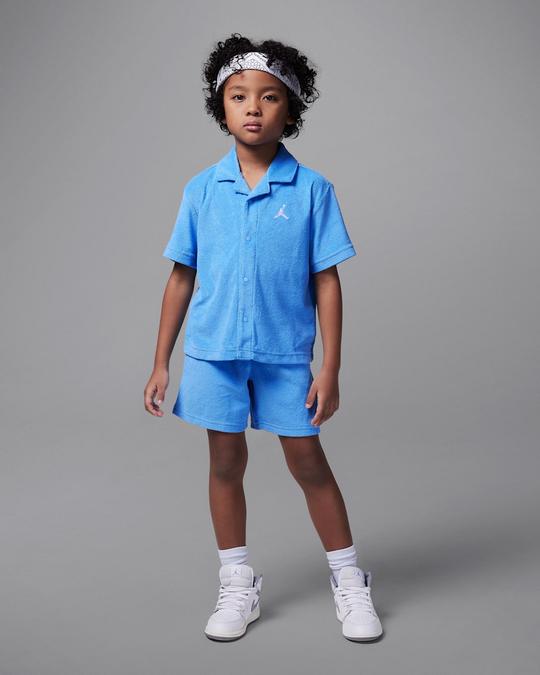 Jordan Little Kids' 2-Piece Terry Cloth Camp Set - University Blue