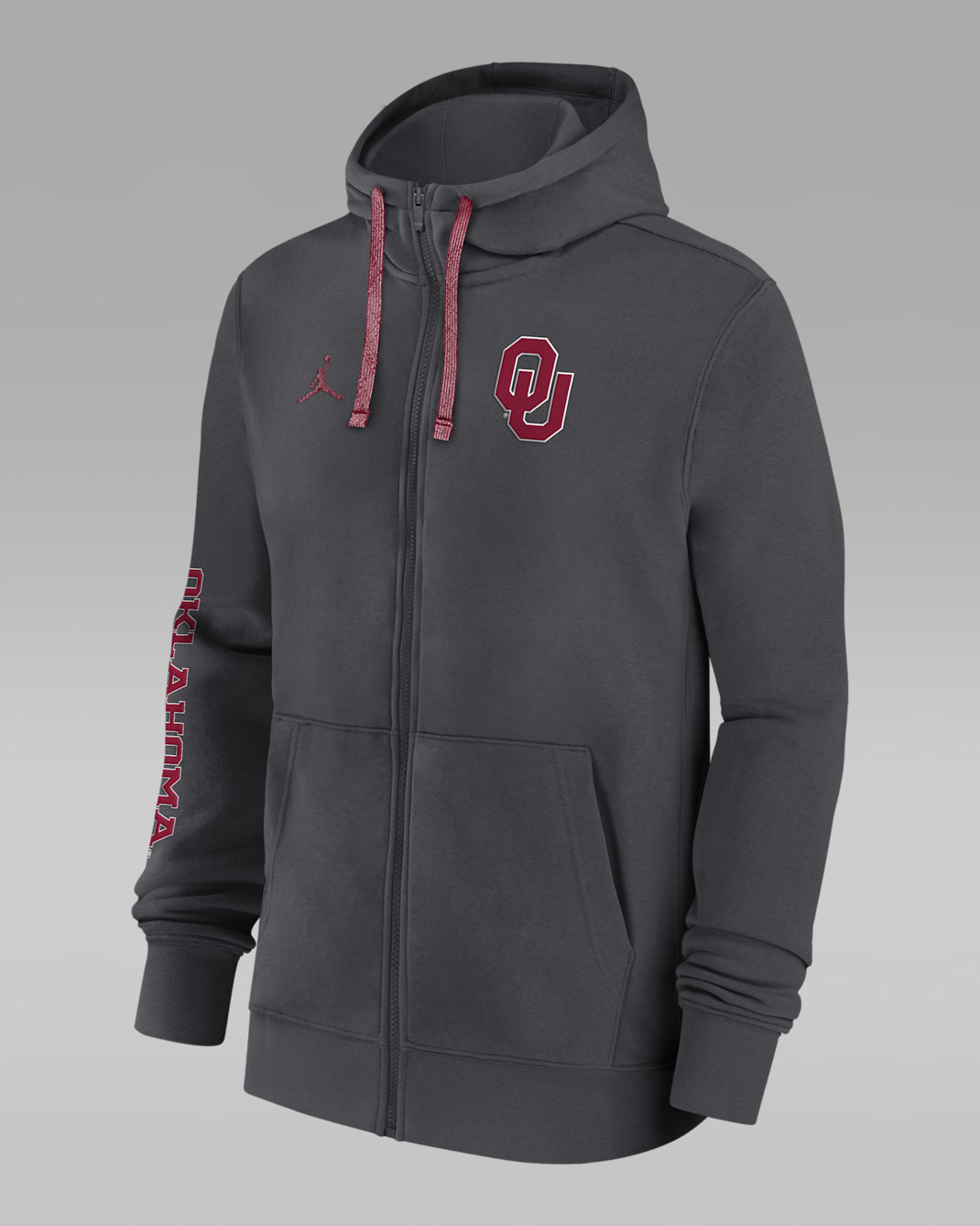 Sudadera con gorro universitaria Jordan de cierre completo para hombre Oklahoma Sooners Sideline Team Issue - Antracita